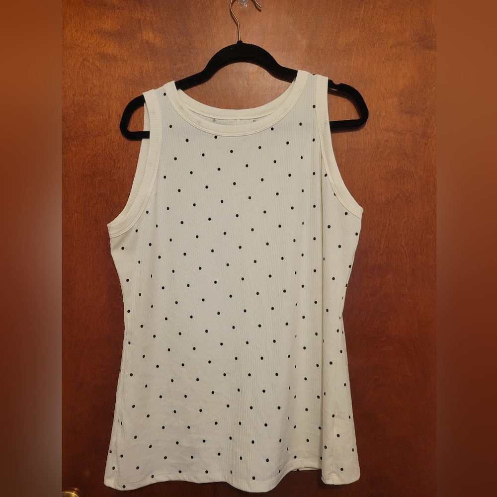 White Polka Dot Tank Top